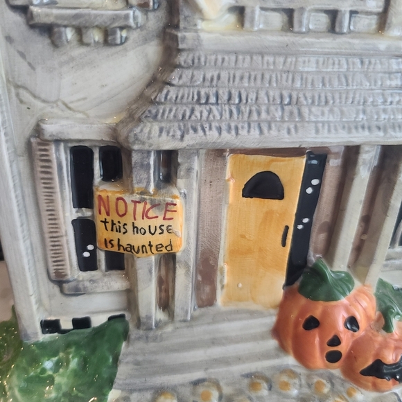 Sakura Debbie Mumm Halloween Cookie Jar Haunted House Ceramic Collectible Ghost - Picture 5 of 13